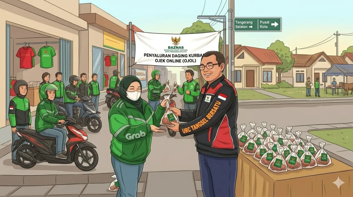 BAZNAS Tangsel Salurkan Daging Kurban untuk Pengemudi Ojek Online, Wujud Kepedulian di Hari Raya Idul Adha